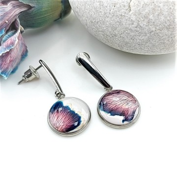 Blauw roze oorbellen