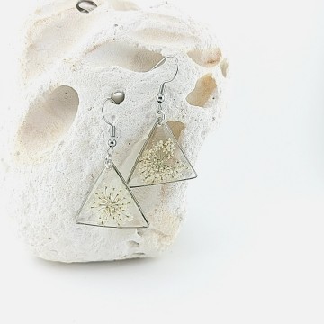 Geperste bloemen oorbellen