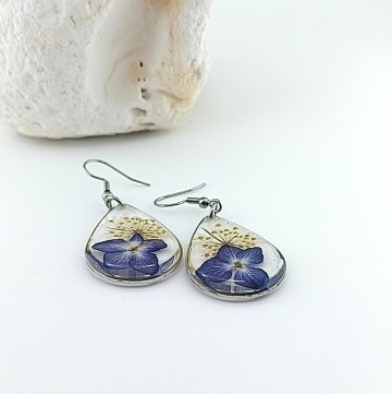 Gedroogde bloemen oorbellen