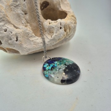 Ronde edelsteen hanger