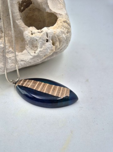 Blauwe hout hars sieraden