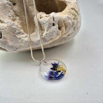 Epoxy hanger met blauwe bloemen