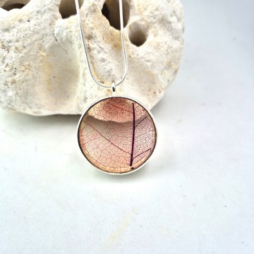 Roze blad skelet hanger