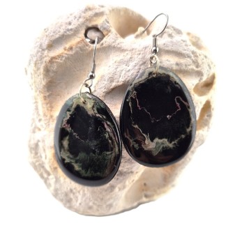 Ovale houten oorbellen