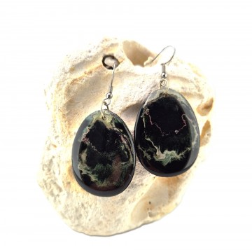 Zwarte oorbellen met haak