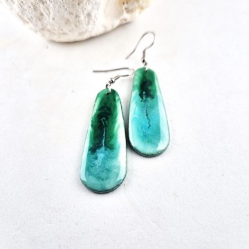 Turquoise groene oorbellen