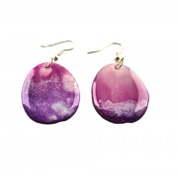 Houten kleurrijke oorbellen