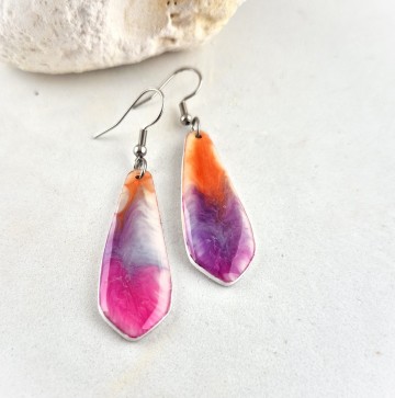 Paarse roze hang oorbellen