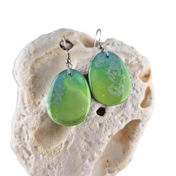 Ovale houten oorbellen