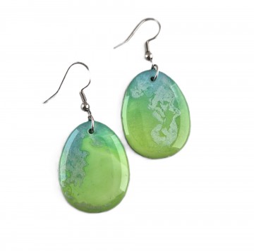 Appelgroene oorbellen