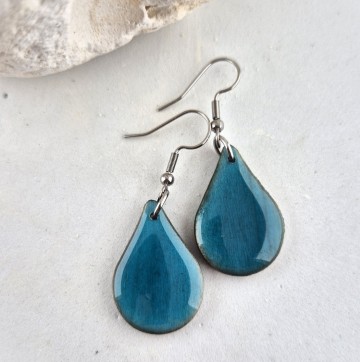 Turquoise druppel oorbellen