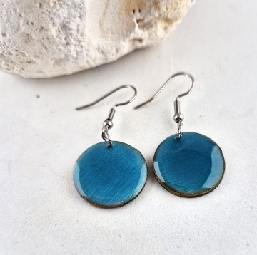 Turquoise epoxy oorbellen