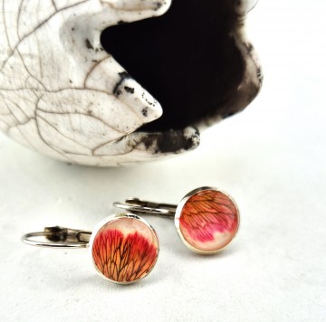 Rode bloemen oorbellen