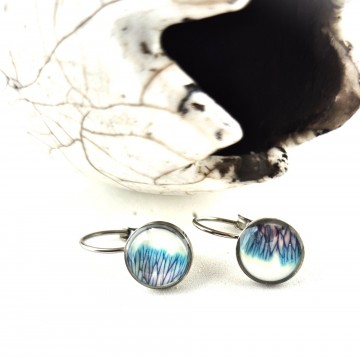 Blauwe bloemen oorbellen