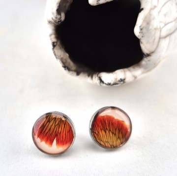 RVS rode steek oorbellen