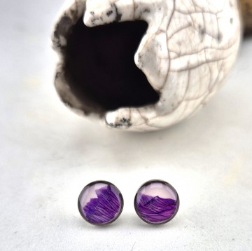 RVS paarse oorbellen