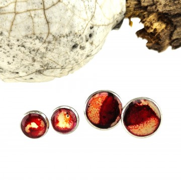 Handgemaakte cabochon oorbellen met pin