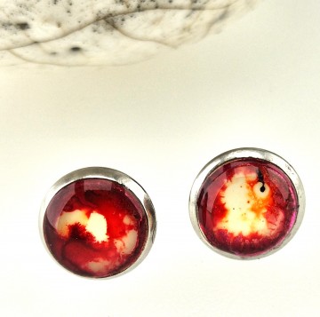 Ronde epoxy oorbellen