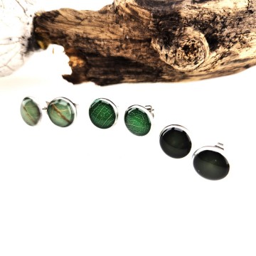 Cabochon oorbellen met pin