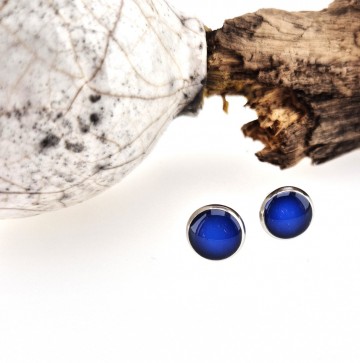 kobalt blauwe stud oorbellen