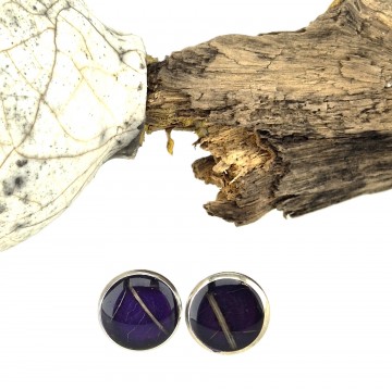 Handgemaakte rvs steek oorbellen met blad nerf