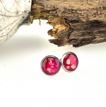 Gemeleerde roze oorstekers