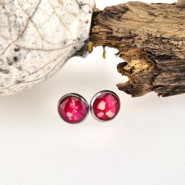 Cyclaam roze epoxy oorstekers