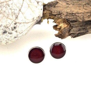 Rode stud oorbellen 10 mm