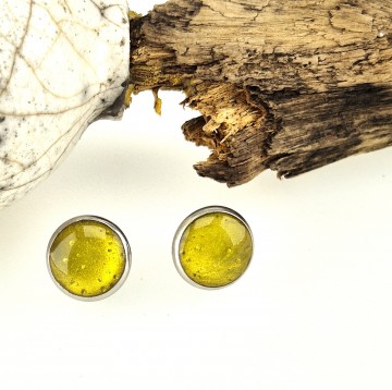 Cabochon stud oorbellen met pin