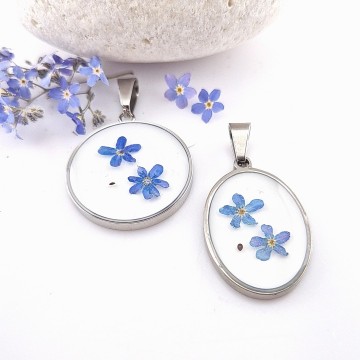 RVS hanger met vergeet mij nietjes