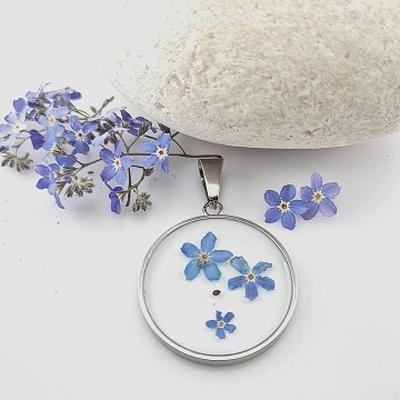 Miskraam sieraad met vergeet mij nietjes