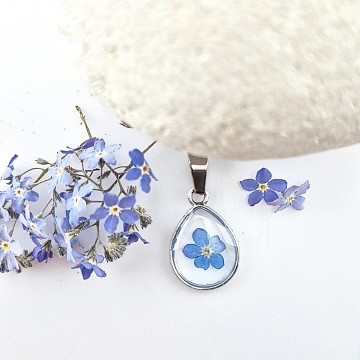 Druppel hanger met vergeet mij nietje