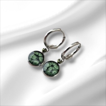 Geboorte kleur oorbellen met ring