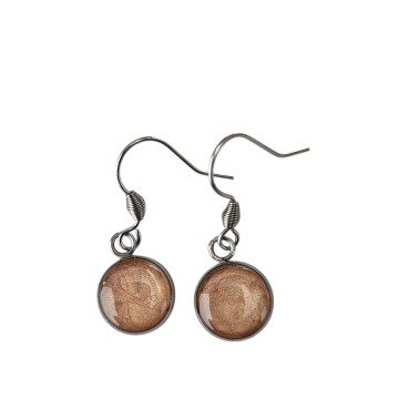 Cabochon oorbellen met geboorte steen januari