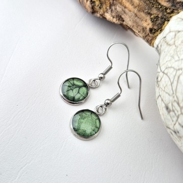 RVS oorbellen met geboorte kleur Mei