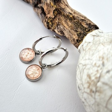 Geboorte kleur oorbellen juli koraal roze cabochon