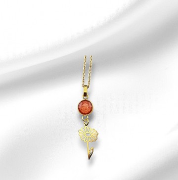 Rvs hanger met geboortebloem