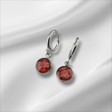 Rvs cabochon met oorring