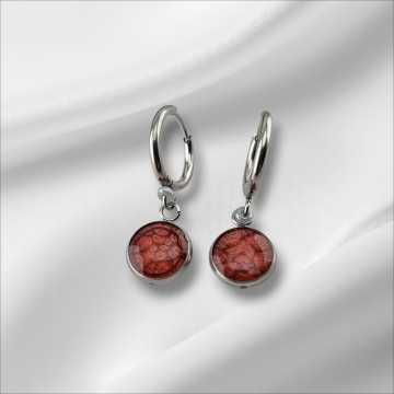 Rvs bungelende oorbellen met oorring