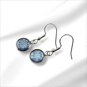 Gemêleerde blauwe oorbellen met haak