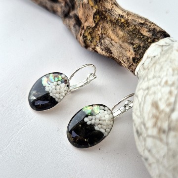 Epoxy hang oorbellen met edelsteen