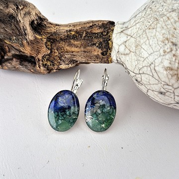 Hang oorbellen met Amazoniet en Lapis Lazuli