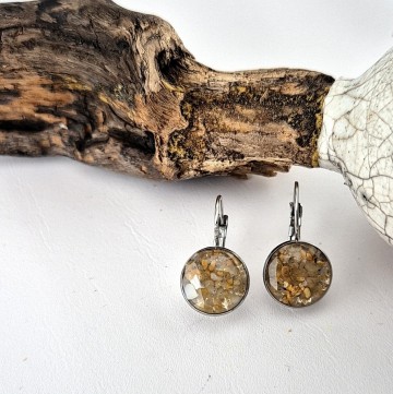 Hand gemaakte oorbellen met zand uit portugal