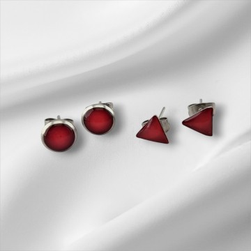 Cyclaam roze rvs cabochon knopjes