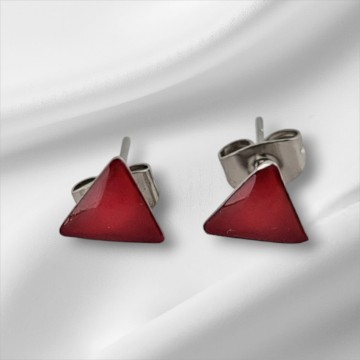 Driehoek cabochon oorbellen met pin