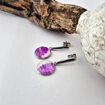 Geperste bloem oorbellen