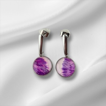 Bloemen oorbellen paars