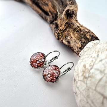 Meerkleurige hang oorbellen met epoxy