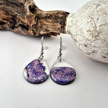 Sparkling paarse druppel hang oorbellen