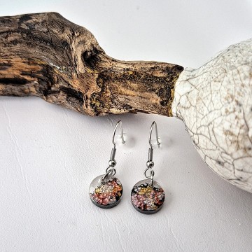 ronde epoxy hang oorbellen